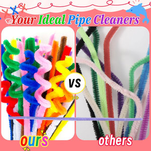 أكثر من 30 لونًا من الشنيل ينبع من Fuzzy عصي Craftpastel بهرج رقيق منظفات الأنابيب الحرفية هدية ألعاب تعليمية - Product Image 5