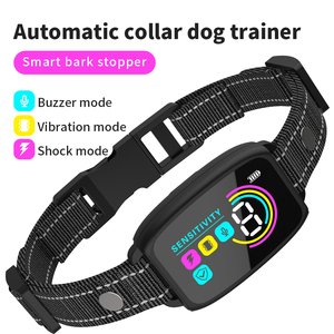 Großhandel intelligentes Anti-Bellen-Halsband mit LCD-Display wasserdichtes USB-Aufladbares Elektro-Stoßkragen für Hunde - Product Image 6