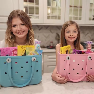 Manufacturer EVA Beach Bag for Children Fashion Summer Handbags Kids Small Washable Eva Tote Rubber Bags DIY Charms <strong>Inserts</strong> - Product Image 2