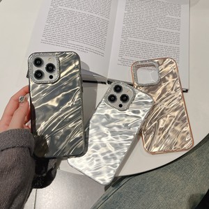 Funda Protectora para Teléfono con Diseño de Ondas de Agua y Láser <span class=keywords><strong>Halo</strong></span>, Electrochapada, para 16, 15 Pro, 14, 13, 12, 11 Pro, de Fábrica OEM - Product Image 2