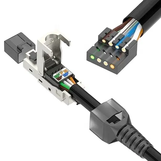 Ethernet RJ45 connettori EZ campo veloce installazione maschio a femmina estensione RJ45 Cat6A connettore senza utensili