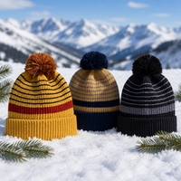 Bonnet d'hiver côtelé en acrylique 100% avec pompon, style urbain, personnalisable avec logo, marque privée, faible MOQ, fabrication OEM/ODM Highfly