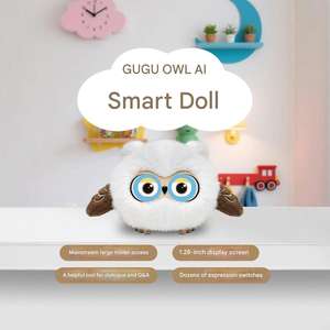 Poupée interactive intelligente Gugu Owl à double yeux, avec dialogue vocal IA, Bluetooth et Wi-Fi, pour la maison connectée - Product Image 4