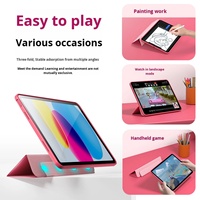 Funda Protectora Compatible con iPad 11.ª Generación Modelo 2022, Funda Transparente de Acrílico Rosa para iPad 10