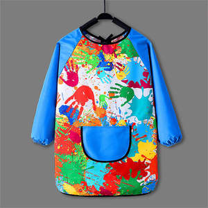 Salopette de peinture imperméable pour enfants <span class=keywords><strong>robe</strong></span> inversée d'art de maternelle avec <span class=keywords><strong>tablier</strong></span> de trésor de bavoir de manger de bébé pour des enfants - Product Image 1