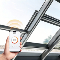 Serre préfabriquée en polycarbonate, design moderne, toutes saisons, avec isolation en aluminium, toit plat pour cour intérieure