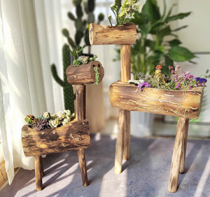 Support à fleurs en bois massif motif faon, <span class=keywords><strong>pot</strong></span> à succulentes en bois, <span class=keywords><strong>décoration</strong></span> <span class=keywords><strong>de</strong></span> plantes pour <span class=keywords><strong>maternelle</strong></span> - Product Image 2