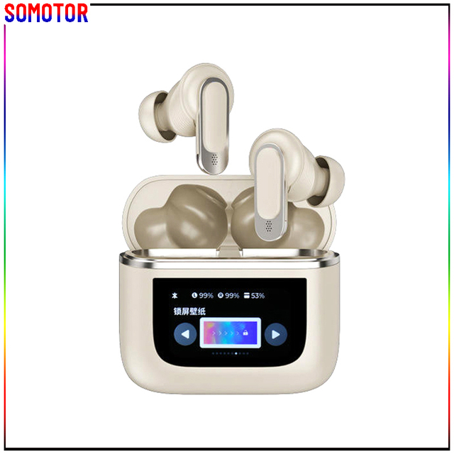 Colorful Screen In-ear Earbuds Smart Touch Operation ANC Noise Cancelling TWS Earphones