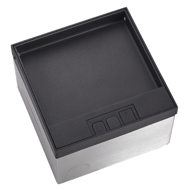 Factory Floor Socket Box Black Outlet Hidden UK US EU BR FR Standard Power USB RJ45 Socket Floor Socket Box Embedded Build