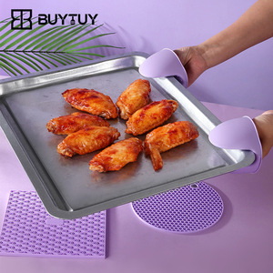 Buytuy Silicone <b>Heat</b> Insulating <b>Pad</b> Set Square Irregular Shape Solid Color For Kitchen Cooking Tool Sets - Product Image 1