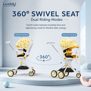 Poussette pliable Luddy LD-10 avec siège pivotant à 360°, <span class=keywords><strong>landau</strong></span> pour bébé, poussette pour tout-petit, chariot réversible, poussette de voyage pour 0-36 mois - Product Image 5