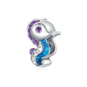 925 Sterling Silver Fantasi Seahorse Charm Beads Fit Gelang & Gelang untuk Wanita Perhiasan Liontin DIY Hadiah untuk Gadis BSC429