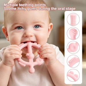 Mordedor de Silicona para Bebés, Libre de BPA, Grado Alimenticio, Suave, Sensorial, Sonajero, Juguete de Dentición para Recién Nacidos - Product Image 2