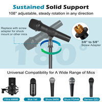 Support de table de podcast professionnel, pied de microphone à base ronde, support de bureau fabricants bras de flèche MS-104