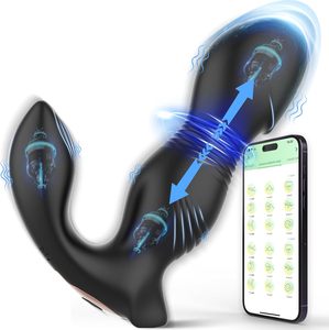 APP Wireless Control Electric <strong>Shock</strong> Stimulation Male Prostate <strong>Massager</strong> Vibrating Thrusting Dildo Anal Vibrator Butt Plug for Men - Product Image 1