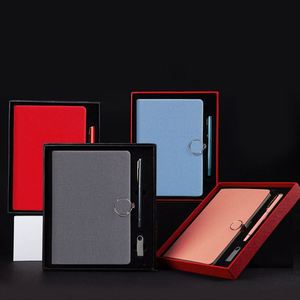 Cuir de luxe promotionnel bon marché, coffret cadeau carnet avec bouteille d'eau et clé USB et stylo/ - Product Image 2
