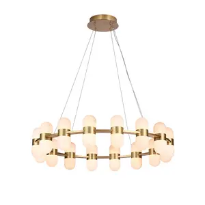moden pendant led lights alabaster lighting fixture with brass finish wall light