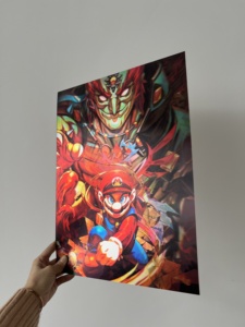 Carte de collection de Noël MEIXIANG 40x30cm en plastique lenticulaire 3D, motif dessin animé Demon Slayer Killer Kamado Tanjirou <span class=keywords><strong>Nezuko</strong></span>, film d'animation - Product Image 6