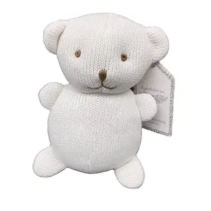 100% cotone di lavoro a maglia di lana orso giocattoli di peluche orso bianco bambola coniglio giocattolo