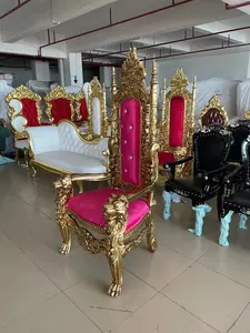 Luxury Wedding Furniture Gold Wedding Lion King Throne Chair