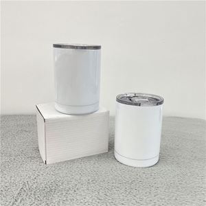 Tasse isotherme à double paroi de 10 oz en acier inoxydable, mug à sublimation, gobelet basse cylindrée incassable haute résistance avec couvercle transparent - Product Image 1
