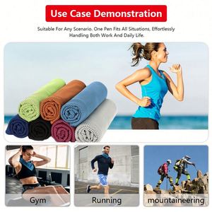 Serviette de sport rafraîchissante instantanée en microfibre douce et respirante avec logo personnalisé pour le yoga, la course, l'entraînement et le golf - Product Image 2