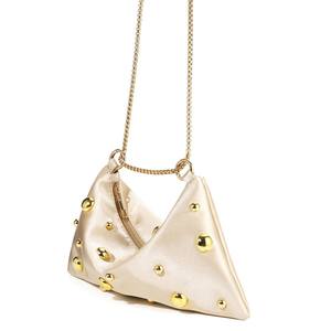 2025 हाई-एंड बेडेड चेन सैटिन जिपर सिंगल कंधे क्रेसेंट शाम बैग नए ठोस रंग अंडरआर्म बैग पॉलिएस्टर ज़िप फैशन - Product Image 2