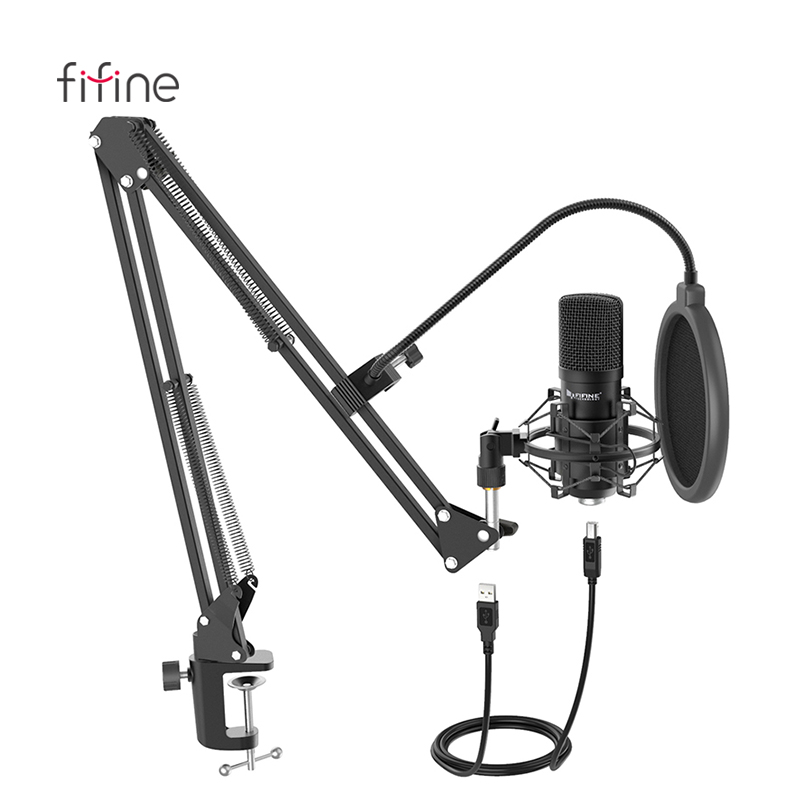 Fifine Hot Selling T730 Professional USB Computer Condenser Mic Gaming Streaming Podcast Recording Studio Microphone