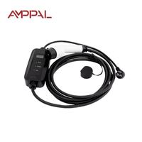Pengisi Daya EV Portabel Listrik 3.5/7kW Baru dengan Kabel 5m, Perlindungan IP67, Tipe Amppal Tipe1 Tipe2 untuk Mobil Listrik