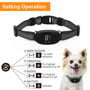 विरोधी बार्क डॉग कॉलर कोई बार्किंग ऑटो प्रशिक्षण कॉलर कुत्तों के लिए बिजली के झटके कंपन बीप रिचार्जेबल पालतू कुत्ते के सामान - Product Image 3