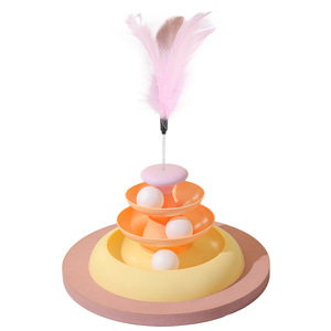 Juguete Giratorio con Plumas para Mascotas, Placa de Entretenimiento y Relajación para Perros y Gatos, Hecho de Plástico Resistente para la Diversión Felina - Product Image 1