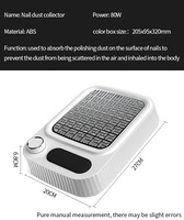 Aspirateur de poussière pour ongles à forte aspiration avec interrupteur rotatif, repose-main, absorption rapide des résidus, logo personnalisé pour les distributeurs