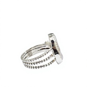 Handcrafted 925 Sterling Silver <b>Ring</b> With Large Pearl Oxidized Textured Band <b>Boho</b> Chic Bold Jewelry For Any Occasion Wear - Product Image 4