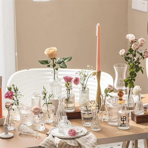 Juego de 10/12/14 Jarrones de Vidrio Transparente, Pequeños y Modernos, Estilo Nórdico, para Centros de Mesa, Exhibición de Flores en Restaurantes y B&B - Product Image 3