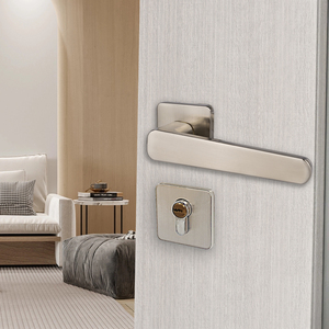 Euro tùy chỉnh khách sạn hiện đại khóa cửa thiết lập với nhôm kẽm đòn bẩy xử lý Nickel satin kết thúc nhà máy trực tiếp - Product Image 3