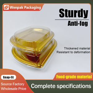 Plateau de cuisson <span class=keywords><strong>jetable</strong></span> en <span class=keywords><strong>plastique</strong></span> PET de qualité <span class=keywords><strong>alimentaire</strong></span>, design feuille de saule dorée, écologique, pour pâtisseries et gâteaux, vente en gros - Product Image 5