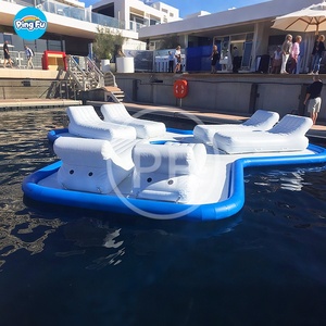 Îlot de salon flottant gonflable personnalisé avec chaises Salon flottant gonflable avec chaises Jouets flottants pour les fêtes aquatiques et les centres de villégiature - Product Image 6