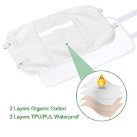 Foie Detox PUL Prévention des fuites d'huile Compresse d'huile de ricin réutilisable Huile de ricin en bambou Pack Wrap Coton biologique Noir