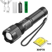 Lampe torche LED portable de haute qualité P50 avec perles lumineuses COB, rechargeable par USB, en alliage d'aluminium IP65 pour le camping