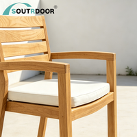 Ensemble de chaises de bistrot en teck moderne, portable, écologique, durable, finition résistante aux intempéries pour jardin, patio, villa, extérieur