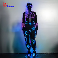 Costume d'étoile lumineuse unisexe Vêtements de danse de rue lumineuse et de performance Hip Hop pour Halloween Costumes lumineux