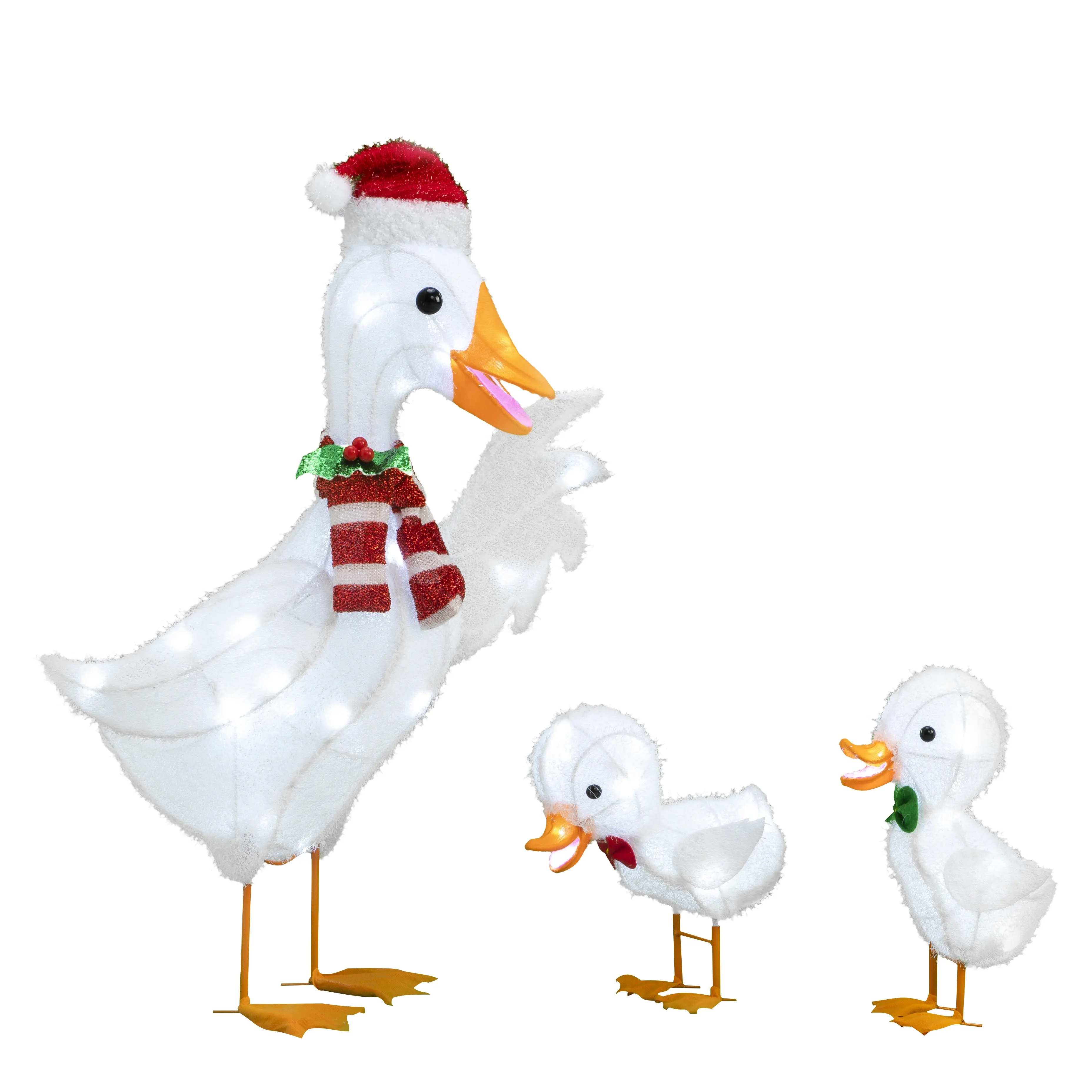 2020 New Design 3PK 50L LED 3D Duck Motif Lighted Sculpture For Christmas Outdoor Decor