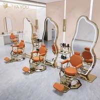 Nouveau Fauteuil de Barbier Professionnel Inversé en Acier Inoxydable avec Base, Grande Pompe de Levage, Chaise de Salon Personnalisable, Modèle LF015