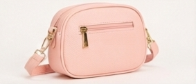 กระเป๋าหนังวัวสีชมพูทรงสะพายข้างสำหรับผู้หญิง - Product Image 3