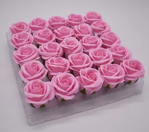 JSF-48 quattro strati di sapone rosa teste artificiali rosa sapone fiori per san valentino regalo ha scatola