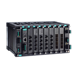 Commutateur géré Gigabit 24 ports Moxa MDS G4028, IEEE 802.3, Réseaux d'entreprise, Entrée d'alimentation 48V - Product Image 1