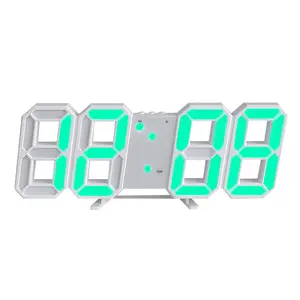 Reloj de pared LED 3D Digital USB enchufable, reloj electrónico multifuncional de moda luminosa para decoración del hogar, temporizadores de cocina