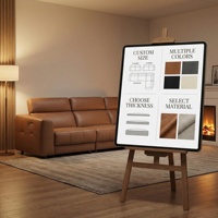 Sofa Kulit Asli Mewah XIYUA Tiga Dudukan Kaki Baja Tahan Karat Busa Desain Modern Apartemen Ruang Tamu Rumah Hotel Villa 10