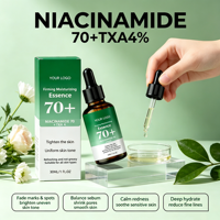 Sérum Visage Anti-âge Éclaircissant et Unifiant au Niacinamide 70 et Acide Tranexamique (TXA) 4, Anti-taches Brunes, Soin Essentiel pour la Peau, Marque Blanche