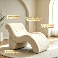 Sofá reclinable ergonómico en forma de S con tapicería de sherpa suave, sillón de ocio.